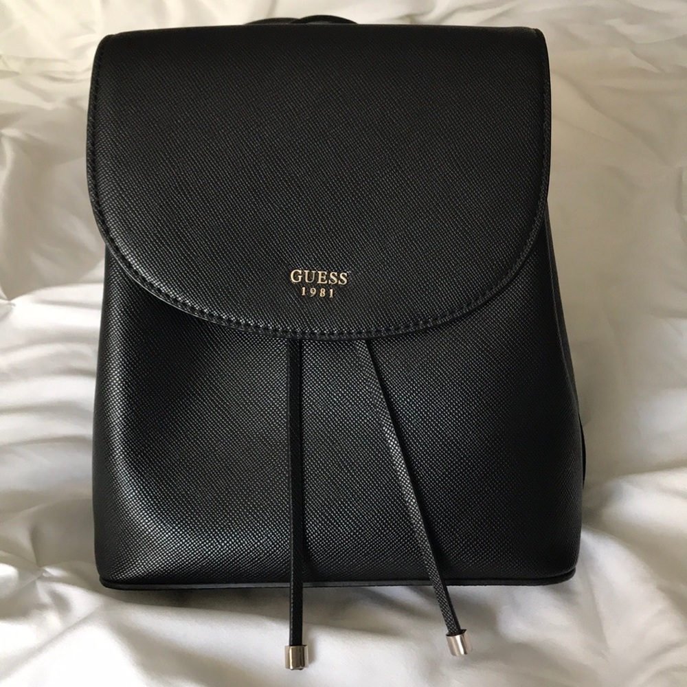 GUESS black leather backpack